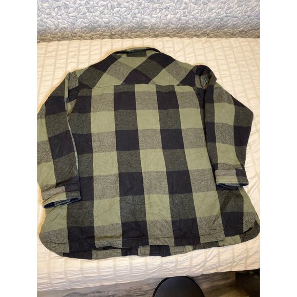 Green & Black Plaid Button-Up Shirt Jacket, XL - Picture 9 of 9